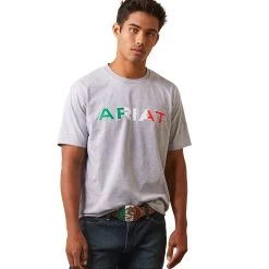 Ariat® Men's Viva Mexico Independent SMU Heather Grey T-Shirt 10043100