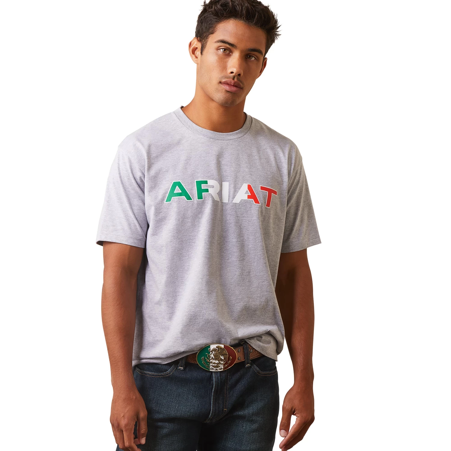 Ariat® Men's Viva Mexico Independent SMU Heather Grey T-Shirt 10043100 3 Ariat® Men's Viva Mexico Independent SMU Heather Grey T-Shirt 10043100