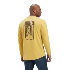 Ariat® Men's Rebar Outdoor Graphic Antique Gold T-Shirt 10041418 -ARIAT Cowboy Gear F22 MNS WORK 10041418 back
