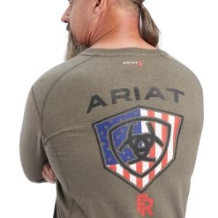 Ariat Men's FR Air Service Sage Heather T-Shirt 10041477 -ARIAT Cowboy Gear F22 MNS WORK 10041477 detail01