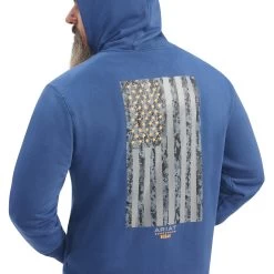 Ariat Men's Rebar Flag Graphic Black Full Zip Hoodie 10041498 -ARIAT Cowboy Gear F22 MNS WORK 10041498 detail01