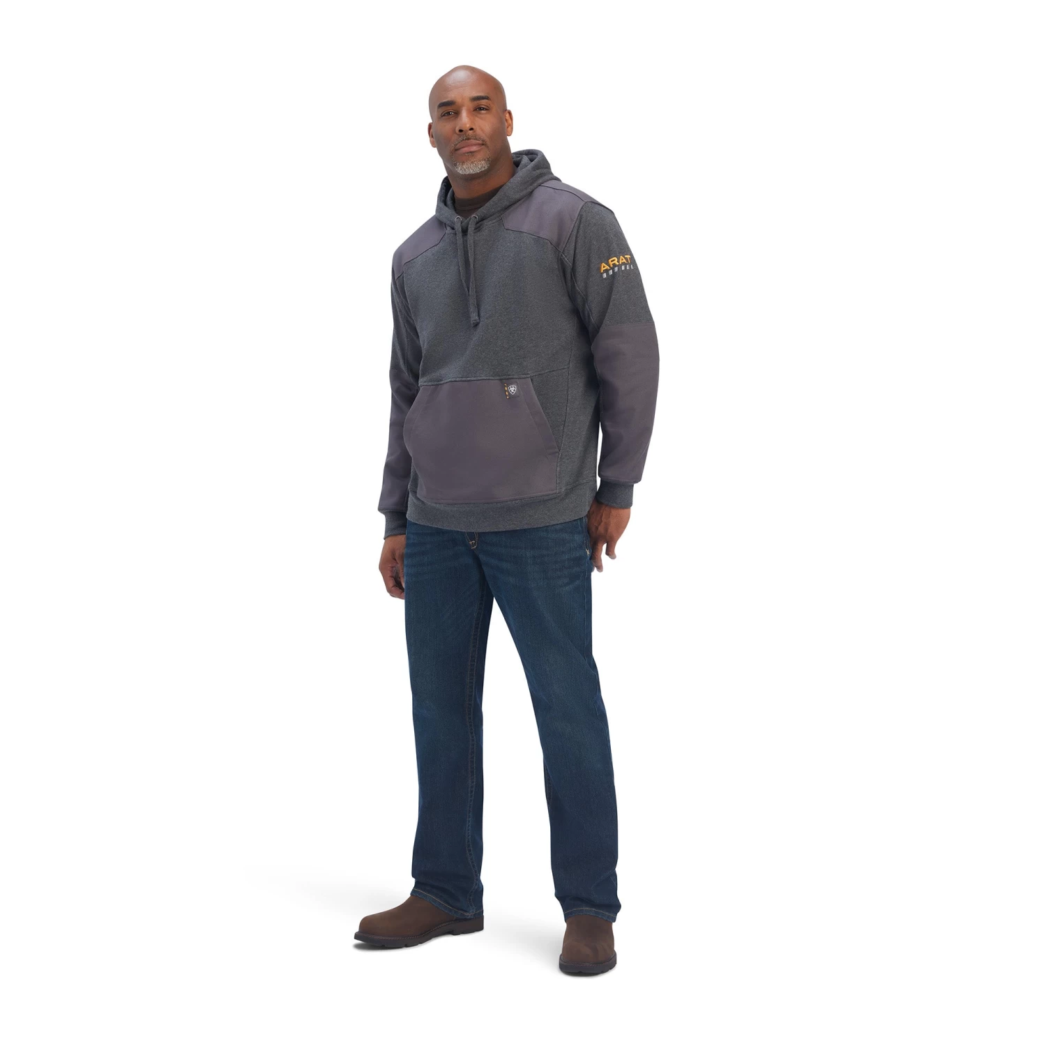 Ariat® Men's Rebar Workman DuraCanvas Charcoal Heather Hoodie 10041499 6 Ariat® Men's Rebar Workman DuraCanvas Charcoal Heather Hoodie 10041499 - Image 4