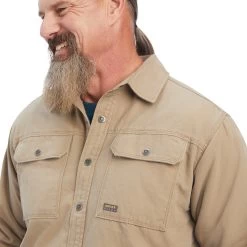 Ariat Men's Rebar Classic Canvas Khaki Shirt Jacket 10041508 -ARIAT Cowboy Gear F22 MNS WORK 10041508 detail01