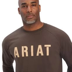 Ariat Men's Rebar Block Logo Graphic Wren Brown T-Shirt 10041591 8 Ariat Men's Rebar Block Logo Graphic Wren Brown T-Shirt 10041591 -ARIAT Cowboy Gear F22 MNS WORK 10041591 detail01