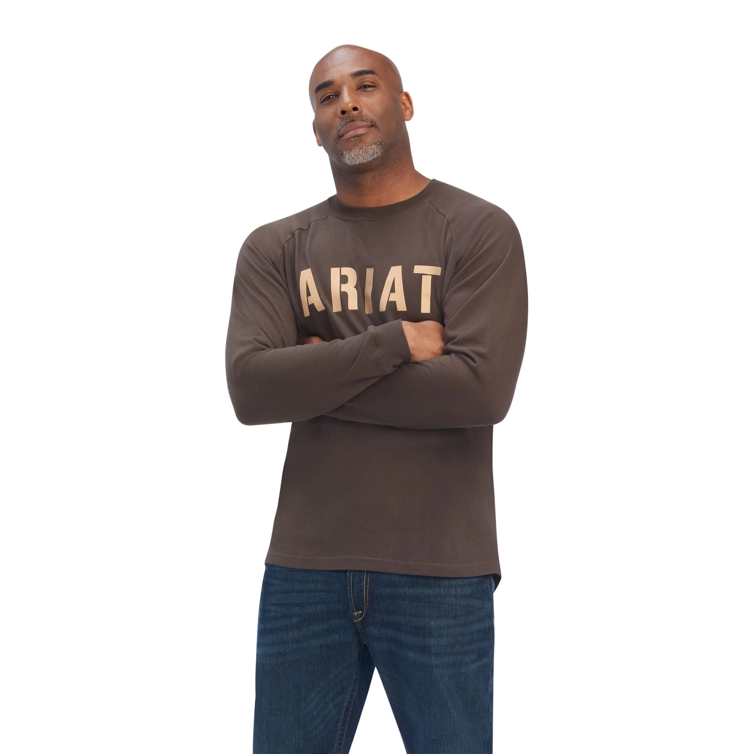 Ariat Men's Rebar Block Logo Graphic Wren Brown T-Shirt 10041591 3 Ariat Men's Rebar Block Logo Graphic Wren Brown T-Shirt 10041591