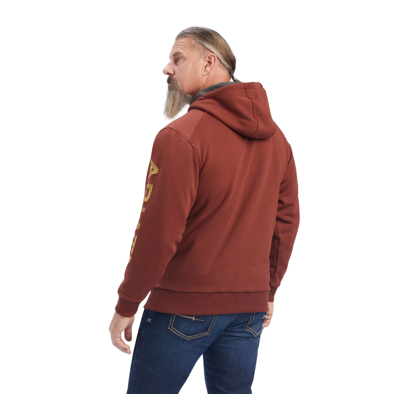 Ariat® Men's Rebar All Weather Cherry Mahogany Zip Hoodie 10041626 4 Ariat® Men's Rebar All Weather Cherry Mahogany Zip Hoodie 10041626 - Image 2