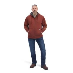 Ariat® Men's Rebar All Weather Cherry Mahogany Zip Hoodie 10041626 9 Ariat® Men's Rebar All Weather Cherry Mahogany Zip Hoodie 10041626 -ARIAT Cowboy Gear F22 MNS WORK 10041626 full
