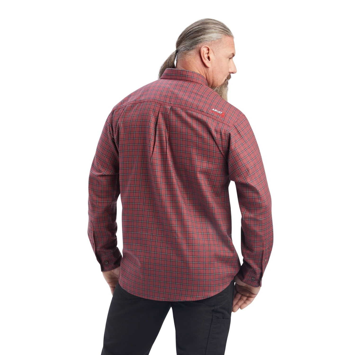 Ariat® Men's FR Payne Long Sleeve Cherry Mahogany Work Shirt 10041683 4 Ariat® Men's FR Payne Long Sleeve Cherry Mahogany Work Shirt 10041683 - Image 2