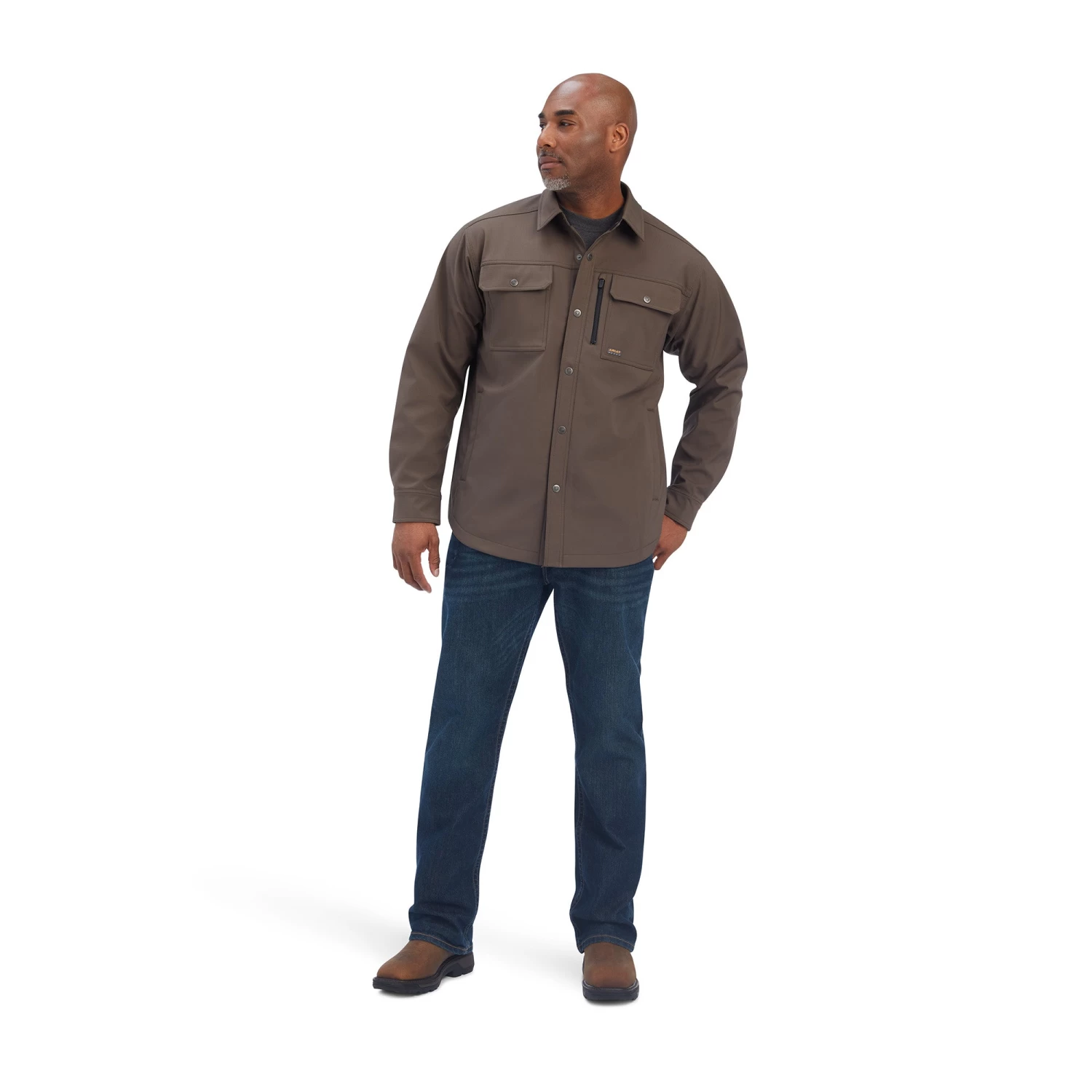 Ariat® Men's Rebar DuraStretch Utility Wren Brown Shirt Jacket 10041696 6 Ariat® Men's Rebar DuraStretch Utility Wren Brown Shirt Jacket 10041696 - Image 4
