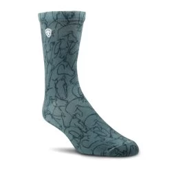 Ariat® Unisex 3-Pack Charm Four Leaf Clover Doodle Crew Socks 10041365 -ARIAT Cowboy Gear F22 UNI ENGL 10041365 detail03