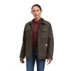 Ariat Rebar DuraCanvas Sherpa Lined Chocolate Brown Jacket 10041470 1 Ariat Rebar DuraCanvas Sherpa Lined Chocolate Brown Jacket 10041470 -ARIAT Cowboy Gear F22 WMS WORK 10041470 front