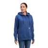 Ariat® Ladies Rebar Skill Set 1/2 Zip Navy Pullover Hoodie 10041597 -ARIAT Cowboy Gear F22 WMS WORK 10041597 front