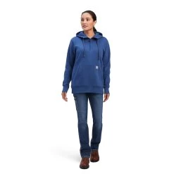 Ariat® Ladies Rebar Skill Set 1/2 Zip Navy Pullover Hoodie 10041597 -ARIAT Cowboy Gear F22 WMS WORK 10041597 full