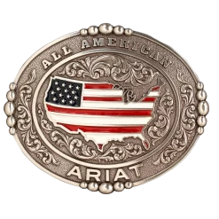 Ariat Men's Oval All American Silver Belt Buckle A37052