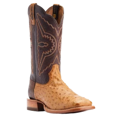 Ariat Men's Broncy Antique Saddle Full QuillSquare Toe Boots 10044419