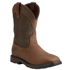 Ariat Men's Groundbreaker H2O Brown Square Toe Work Boots 10015812