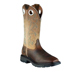 Ariat® Men's Beige Workhog Square Toe Tall Earth Boots 10008205