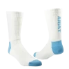 Ariat 3 Pack Cotton White & Blue Crew Socks AR2239-200