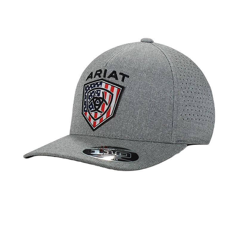 Ariat® Men's USA Flag Logo Grey Snapback Cap A300018906 3 Ariat® Men's USA Flag Logo Grey Snapback Cap A300018906