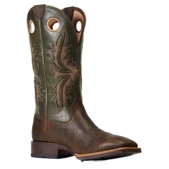 Ariat® Men's Toughy VentTek 360° Herd Brown/Leaf Green Boots 10040239