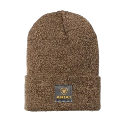 Ariat® Men's Rebar Dark Brown & Sandstone Watch Cap Beanie 10032966