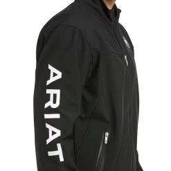 Ariat® Men's New Team Black Full-Zip Softshell Jacket 10019279 9 Ariat® Men's New Team Black Full-Zip Softshell Jacket 10019279 -ARIAT Cowboy Gear S17 MNS ENGL 10019279 detail01