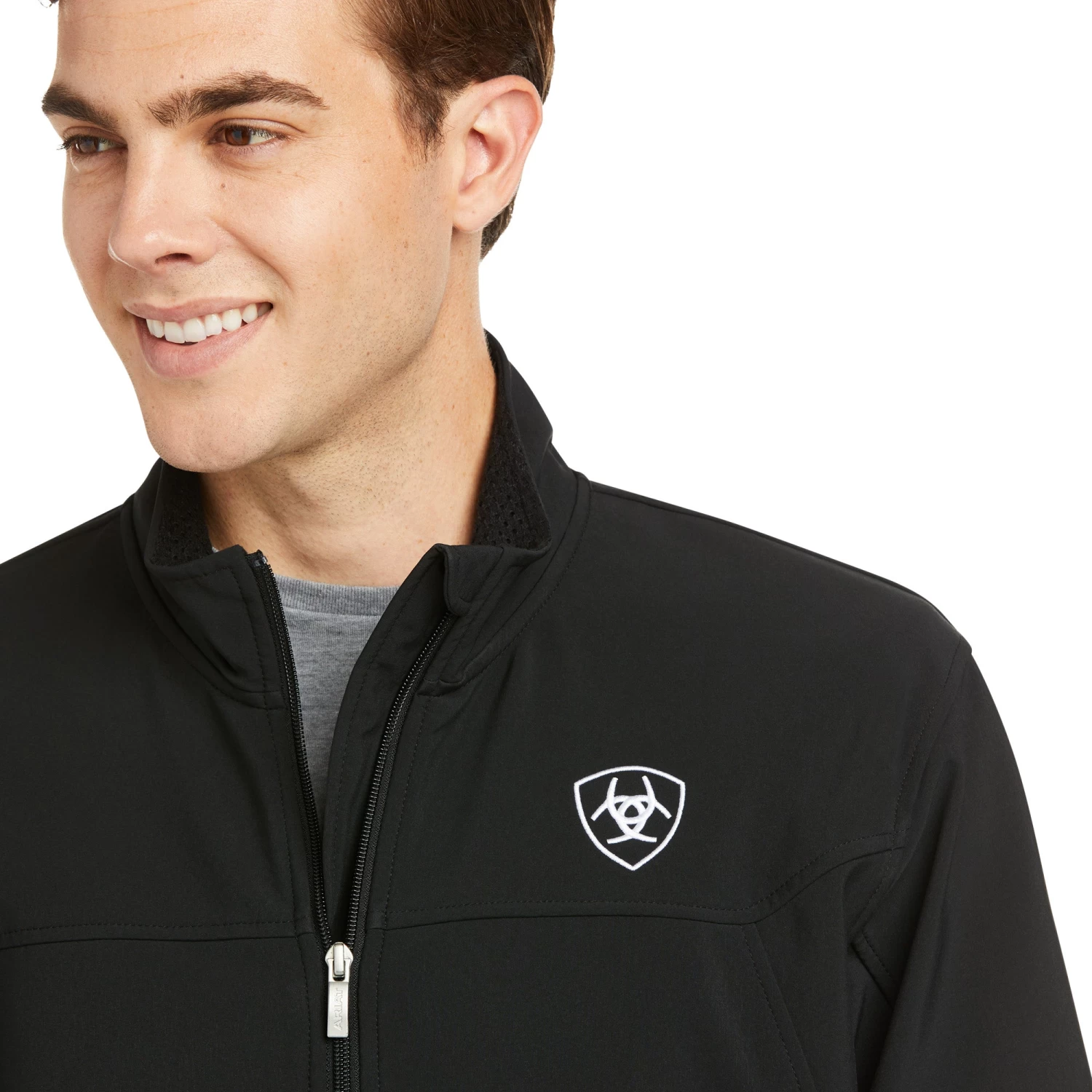 Ariat® Men's New Team Black Full-Zip Softshell Jacket 10019279 5 Ariat® Men's New Team Black Full-Zip Softshell Jacket 10019279 - Image 3