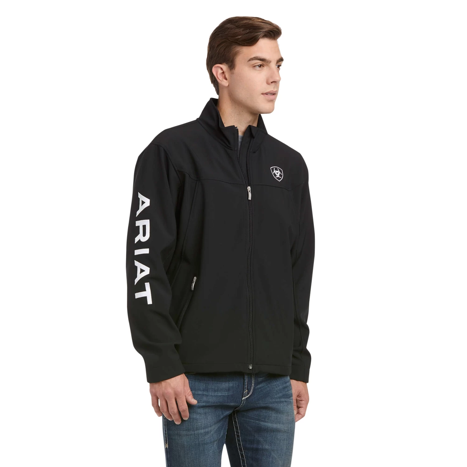 Ariat® Men's New Team Black Full-Zip Softshell Jacket 10019279 3 Ariat® Men's New Team Black Full-Zip Softshell Jacket 10019279