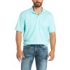 Ariat® Men's TEK Heat Series Miami Aqua Polo Shirt 10034956 -ARIAT Cowboy Gear S21 MNS WEST 10034956 front