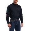 Ariat Men's Team Logo Exclusive Mexican Black Button Up Shirt 10038500 -ARIAT Cowboy Gear S21 MNS WEST 10038500 front321