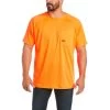Ariat® Men's Rebar Heat Fighter SS Neon Orange T-Shirt 10031040 -ARIAT Cowboy Gear S21 MNS WORK 10031040 front