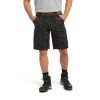 Ariat Mens Rebar Relaxed Durastretch Black Camo Cargo Shorts 10034682 -ARIAT Cowboy Gear S21 MNS WORK 10034682 front