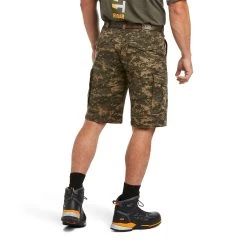Ariat Mens Rebar Relaxed Durastretch Olive Camo Cargo Shorts 10034723 -ARIAT Cowboy Gear S21 MNS WORK 10034723 back