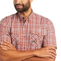 Ariat® Men's Rebar Made Tough Durastretch Dark OL Plaid Shirt 10035297 -ARIAT Cowboy Gear S21 MNS WORK 10035297 detail01