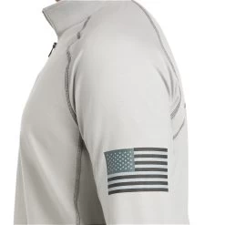 Ariat® Men's FR Combat Stretch Patriot Silver 1/4 Zip Shirt 10035420 -ARIAT Cowboy Gear S21 MNS WORK 10035420 detail02