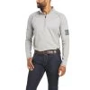 Ariat® Men's FR Combat Stretch Patriot Silver 1/4 Zip Shirt 10035420 -ARIAT Cowboy Gear S21 MNS WORK 10035420 front