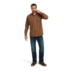 Ariat® Men's Malt Ball Jurlington Retro Long Sleeve Shirt 10039201 -ARIAT Cowboy Gear S22 MNS WEST 10039201 full