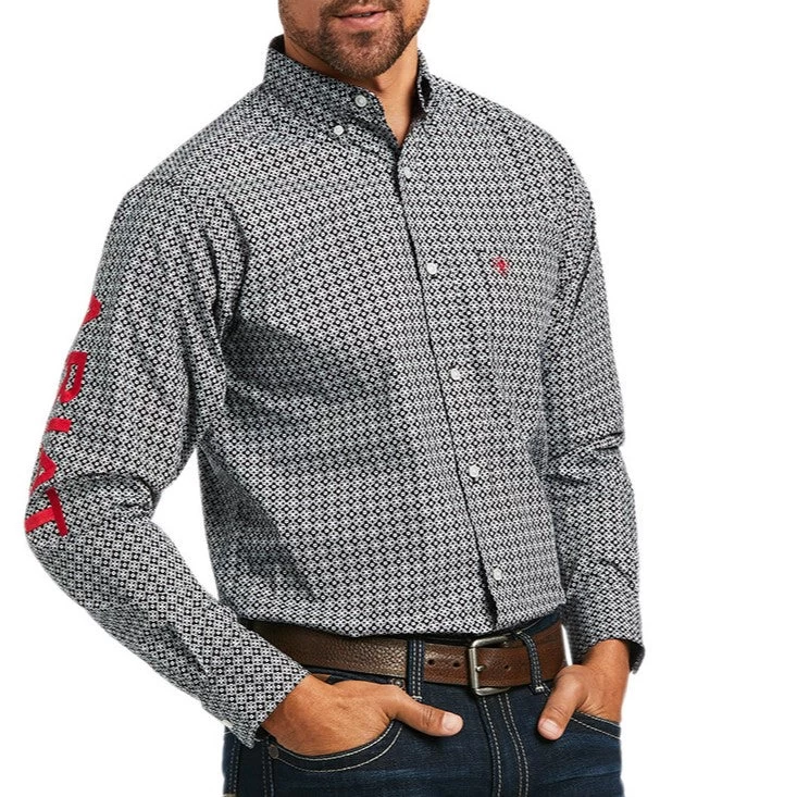 Ariat Men's Team Russ Black Fitted Button Down Shirt 10039238 3 Ariat Men's Team Russ Black Fitted Button Down Shirt 10039238