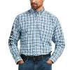 Ariat® Men's Pro Team Synclair Riviera Blue Long Sleeve Shirt 10039244 -ARIAT Cowboy Gear S22 MNS WEST 10039244 full