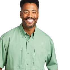 Ariat Men's Venttek Classic Turf Green Short Sleeve Shirt 10039373 -ARIAT Cowboy Gear S22 MNS WEST 10039373 detail01