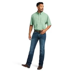 Ariat Men's Venttek Classic Turf Green Short Sleeve Shirt 10039373 -ARIAT Cowboy Gear S22 MNS WEST 10039373 full