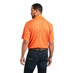 Ariat Men's Tek Polo Koi Orange Short Sleeve Shirt 10039382 7 Ariat Men's Tek Polo Koi Orange Short Sleeve Shirt 10039382 -ARIAT Cowboy Gear S22 MNS WEST 10039382 back