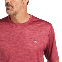 Ariat Men's Charger Basic Rubaiyat Red Short Sleeve T-Shirt 10039397 -ARIAT Cowboy Gear S22 MNS WEST 10039397 detail01