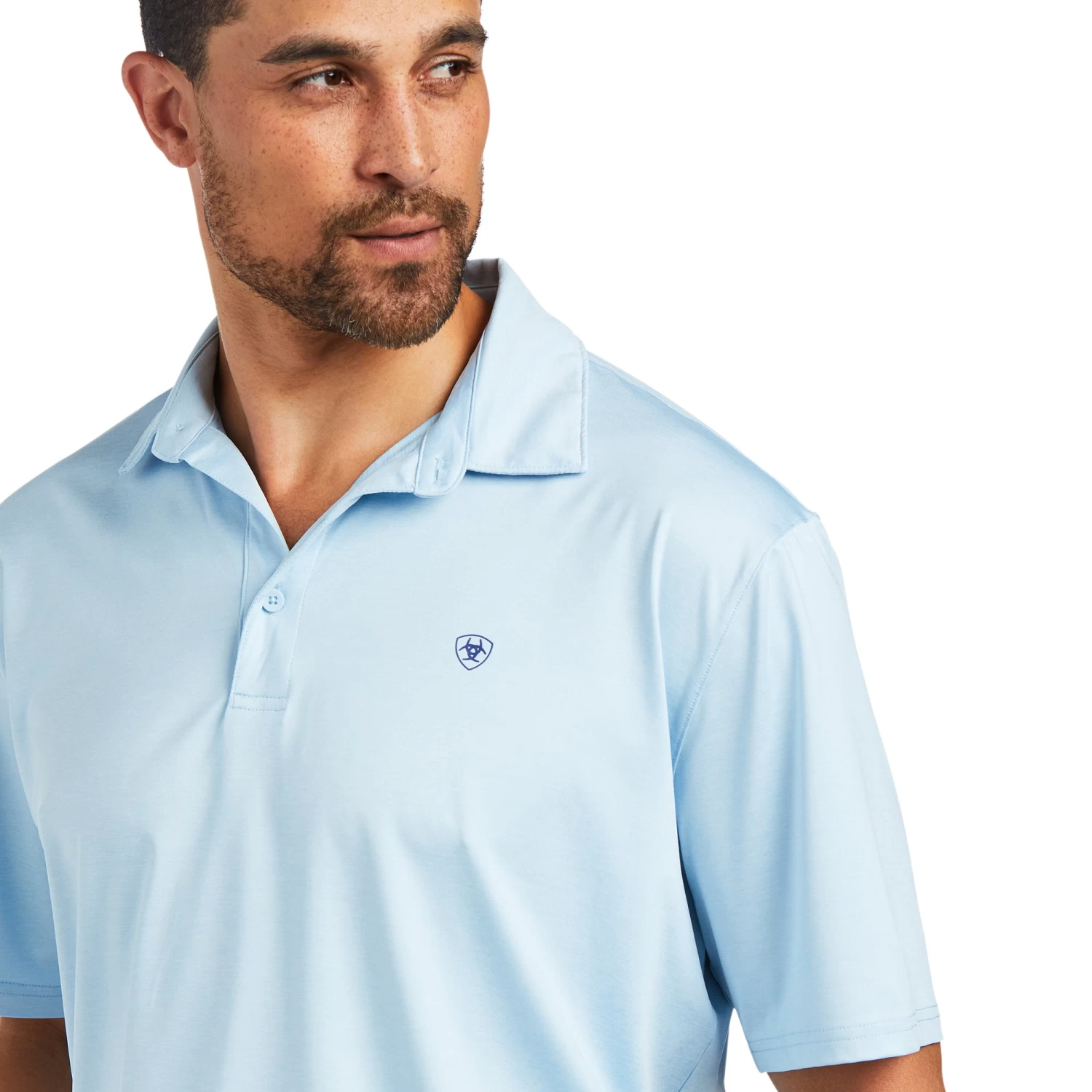 Ariat® Men's Charger 2.0 Short Sleeve Powder Blue Polo Shirt 10039413 5 Ariat® Men's Charger 2.0 Short Sleeve Powder Blue Polo Shirt 10039413 - Image 3