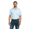 Ariat® Men's Charger 2.0 Short Sleeve Powder Blue Polo Shirt 10039413