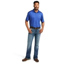 Ariat® Men's Charger 2.0 Venus Blue Short Sleeve Polo Shirt 10039414 -ARIAT Cowboy Gear S22 MNS WEST 10039414 full