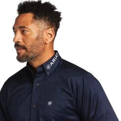 Ariat® Men's Team Logo Twill Fitted Navy & Stars Shirt 10039438 -ARIAT Cowboy Gear S22 MNS WEST 10039438 detail02
