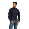 Ariat® Men's Team Logo Twill Fitted Navy & Stars Shirt 10039438