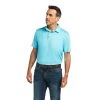 Ariat® Men's Charger 2.0 Bachelor Blue Fitted Polo Shirt 10039547 -ARIAT Cowboy Gear S22 MNS WEST 10039547 front