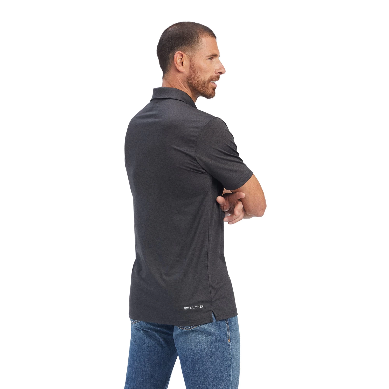 Ariat Men's Charger 2.0 Charcoal Fitted Polo Shirt 10039548 5 Ariat Men's Charger 2.0 Charcoal Fitted Polo Shirt 10039548 - Image 3